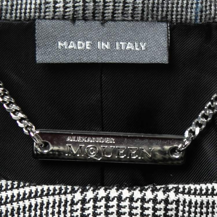 Pre Owned Alexander McQueen Black Checked  Wool Layered Blazer S