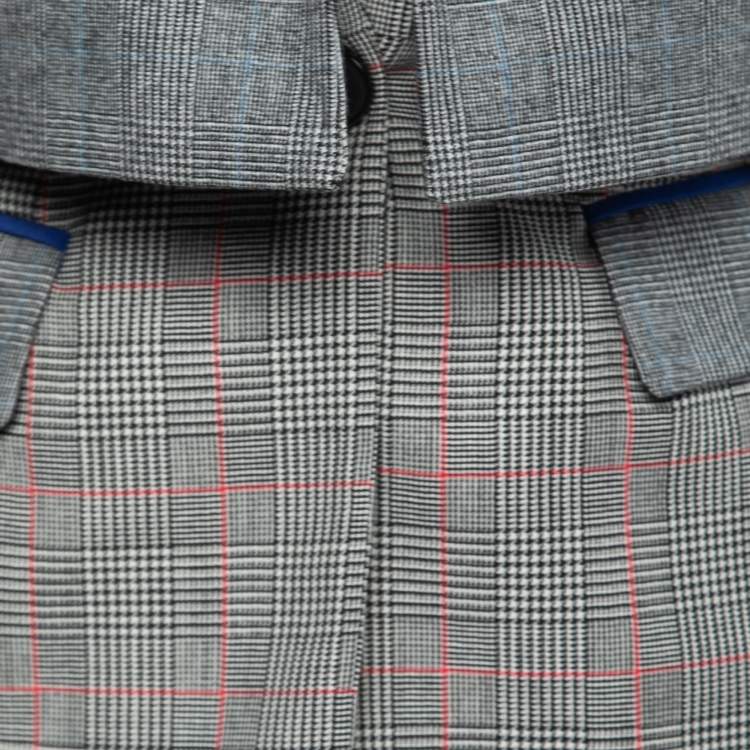 Pre Owned Alexander McQueen Black Checked  Wool Layered Blazer S