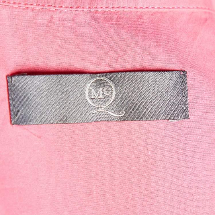 Pre Owned McQ by Alexander McQueen Pink Cotton Button Front Shirt Dress L