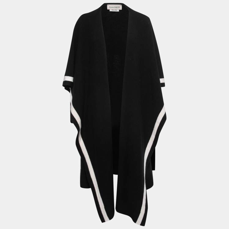 Pre Owned Alexander McQueen Black Wool Knit Open Front Cardigan M