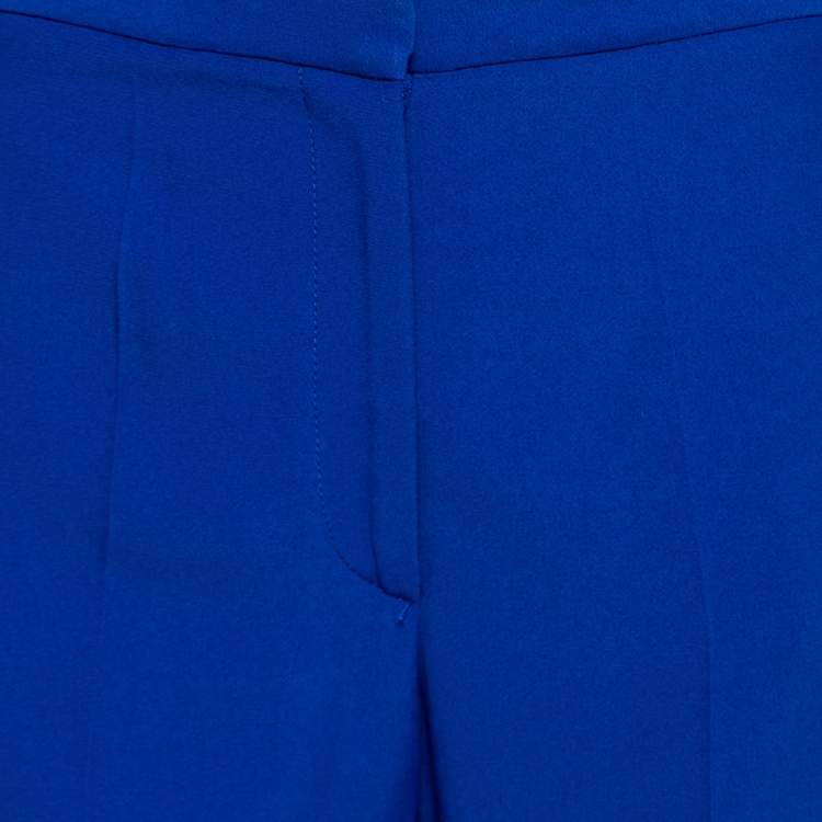 Pre Owned Alexander McQueen Blue Crepe Tailored Trousers M