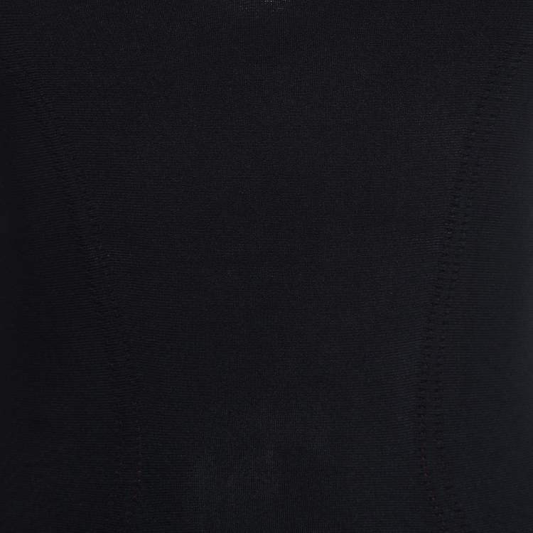 Pre Owned Alexander McQueen Black Knit High-Low Hem Sleeveless Dress XS