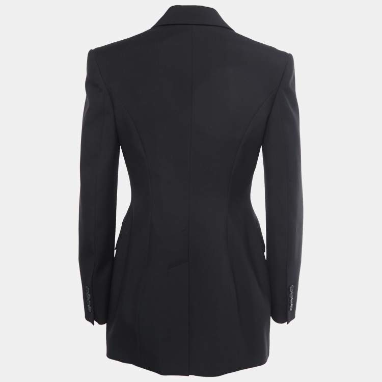 Pre Owned Alexander McQueen Black Wool Double-Breasted Tailored Blazer S