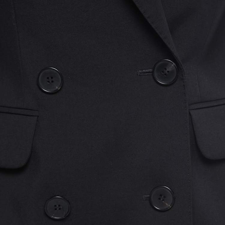 Pre Owned Alexander McQueen Black Wool Double-Breasted Tailored Blazer S