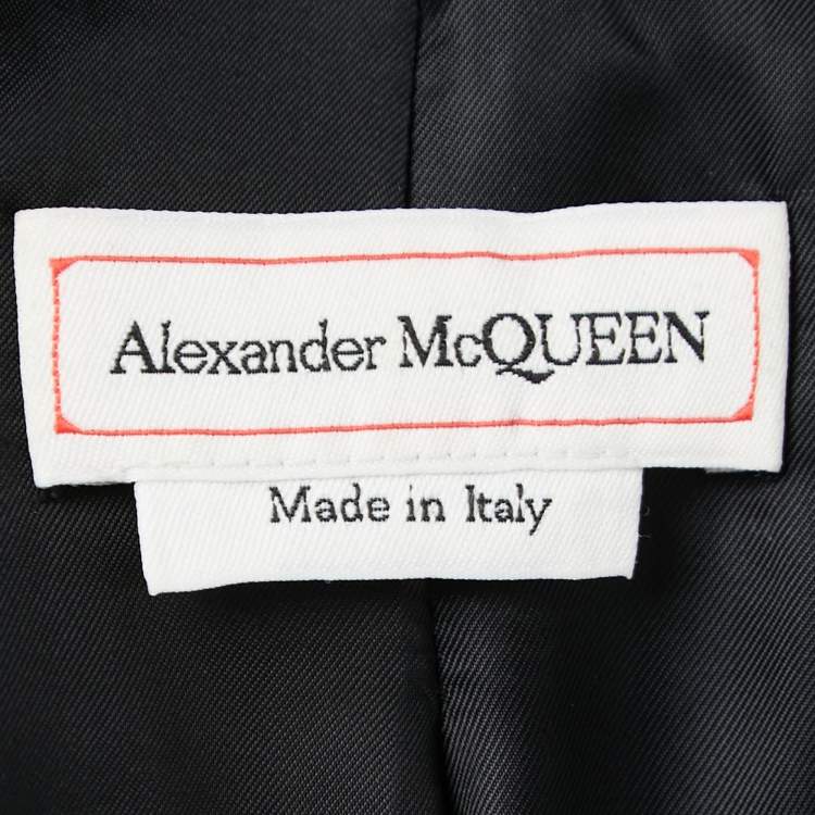 Pre Owned Alexander McQueen Black Wool Double-Breasted Tailored Blazer S