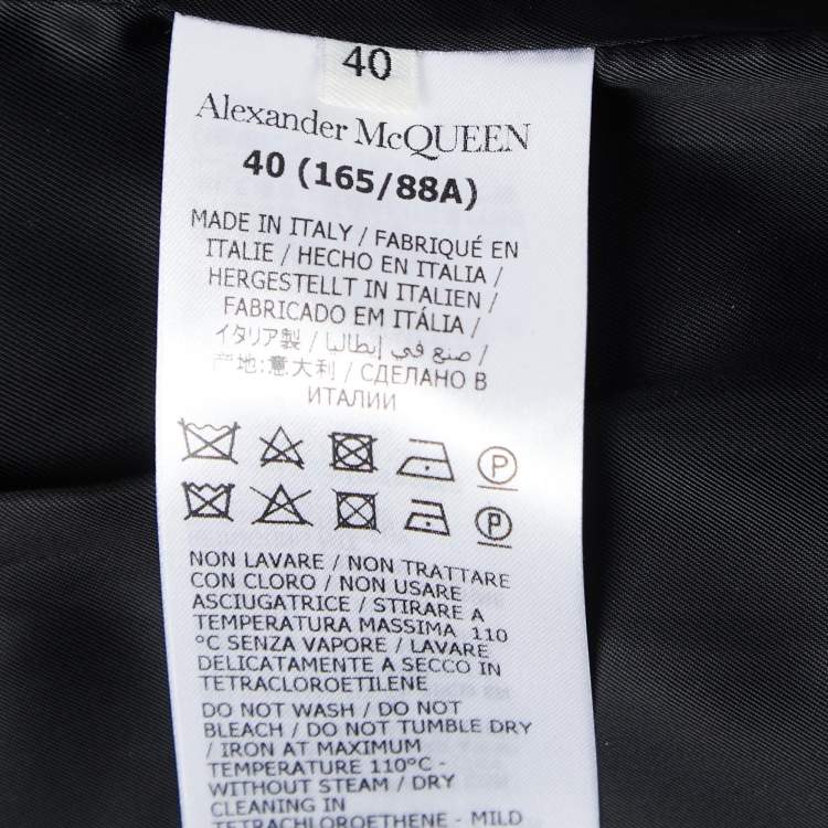Pre Owned Alexander McQueen Black Wool Double-Breasted Tailored Blazer S