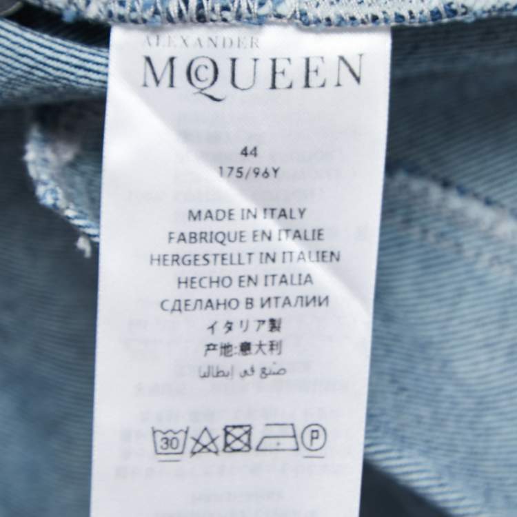 Pre Owned Alexander McQueen Blue Layered Effect Denim Jacket M
