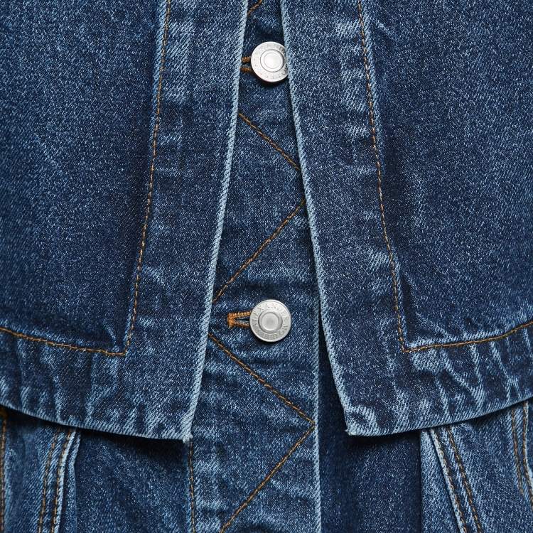 Pre Owned Alexander McQueen Blue Layered Effect Denim Jacket M