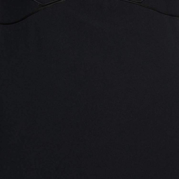 Pre Owned Alexander McQueen Black Crepe Cut Out Detail Long Sleeve Dress S