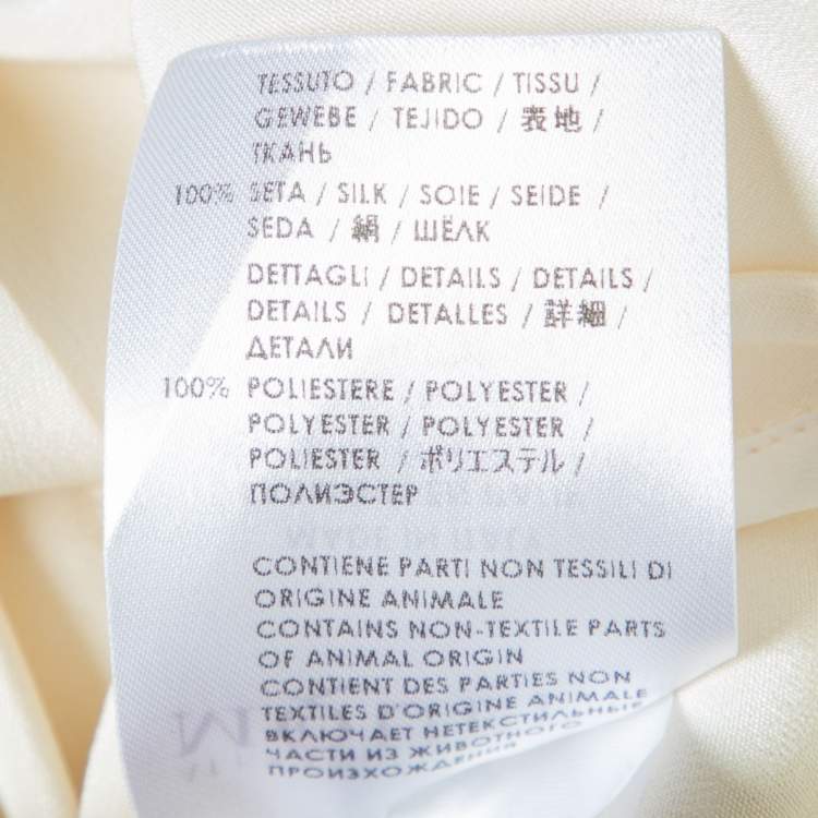 Pre Owned Alexander McQueen Cream Silk Sleeve Tie Detail Shirt M