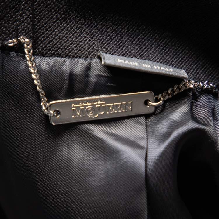 Pre Owned Alexander McQueen Black Wool Double Breasted Coat L