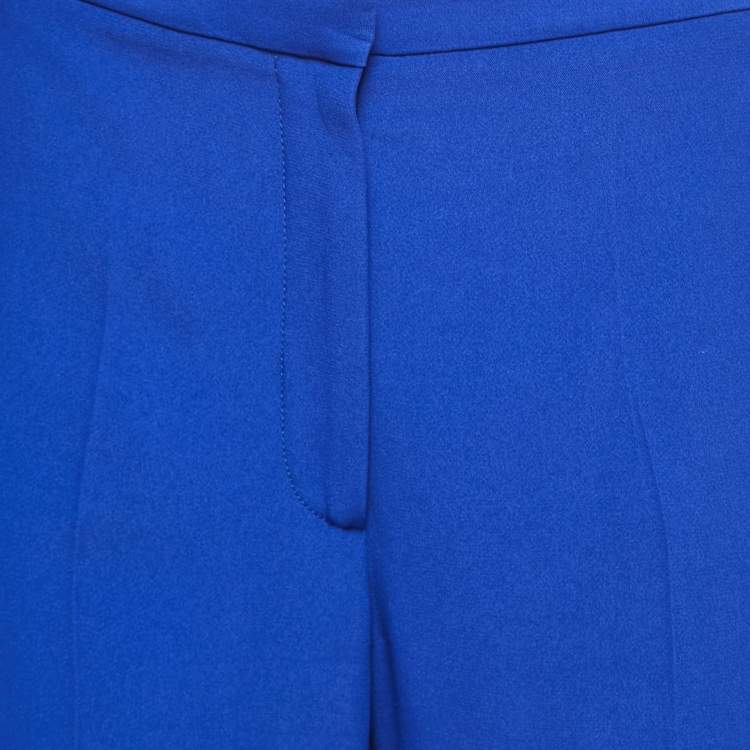 Pre Owned Alexander McQueen Blue Crepe Trousers M