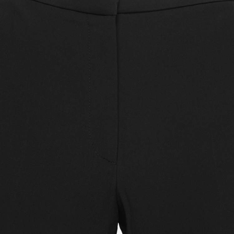 Pre Owned Alexander McQueen Black Crepe Contrast Hem Detail Trousers M