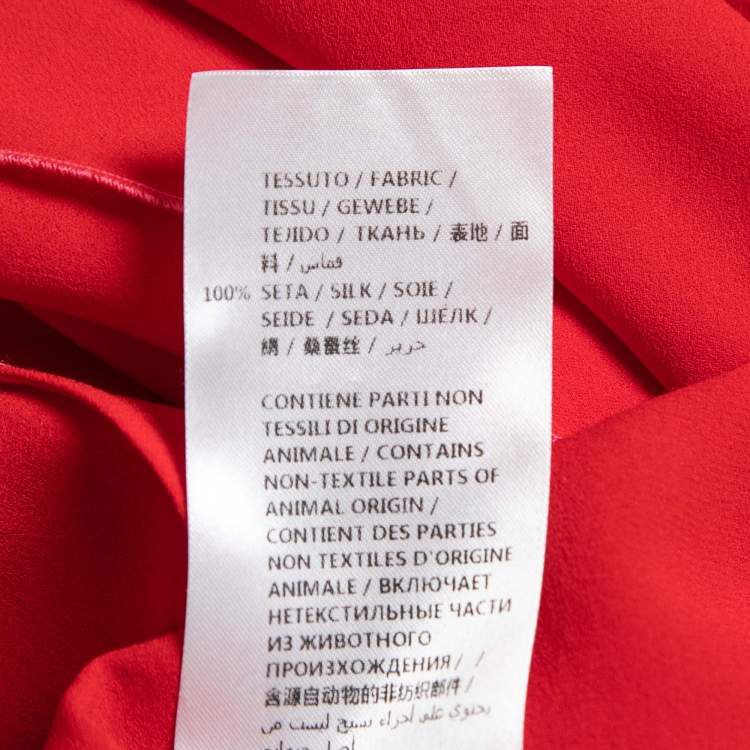 Pre Owned Alexander McQueen Red Silk Draped Neck Sleeveless Top M