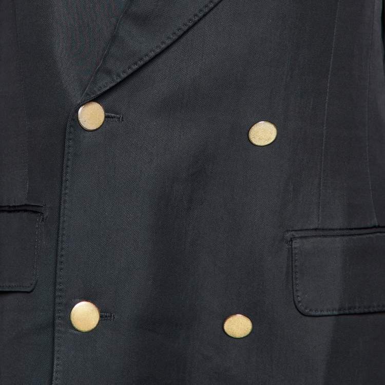 Pre Owned Alexander McQueen Black Rayon Double Breasted Blazer L