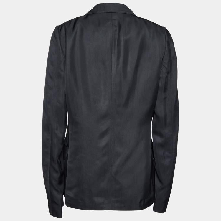 Pre Owned Alexander McQueen Black Rayon Double Breasted Blazer L
