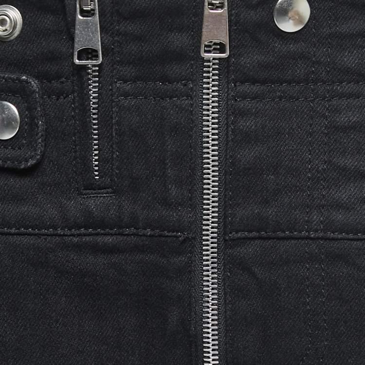 Pre Owned Alexander McQueen Black Denim Zip Detail Jeans M Waist 30" 