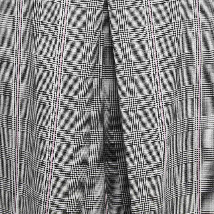 Pre Owned Alexander McQueen Black/White Checked Wool Midi Pant Skirt M