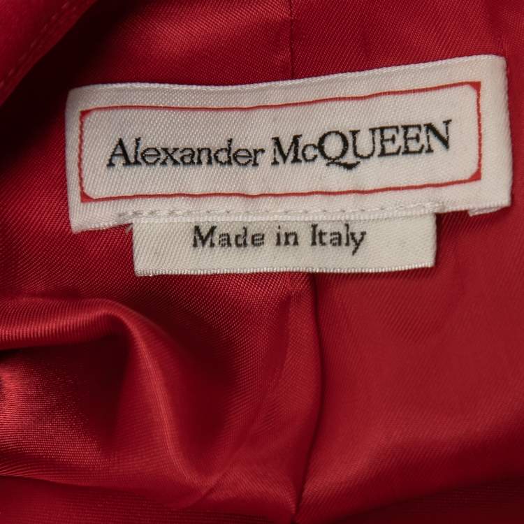 مملوكة مسبقًا Alexander McQueen Red Crepe Asymmetrical Blazer S