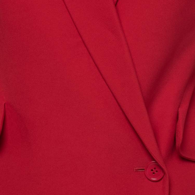 مملوكة مسبقًا Alexander McQueen Red Crepe Asymmetrical Blazer S