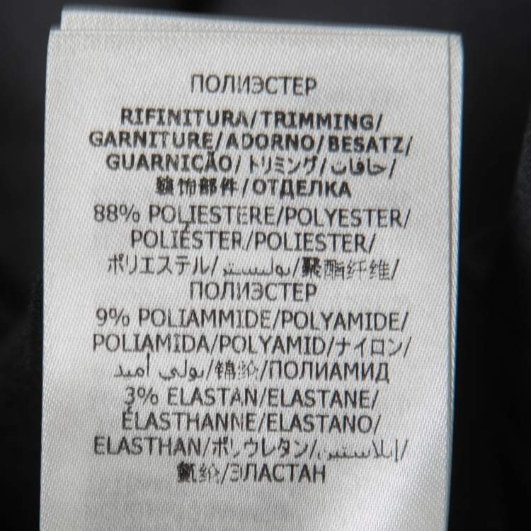 Pre Owned Alexander McQueen Black Cotton & Taffeta Asymmetrical Peplum Top M