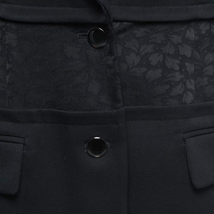 Pre Owned Alexander McQueen Black Wool Mid Length Coat M