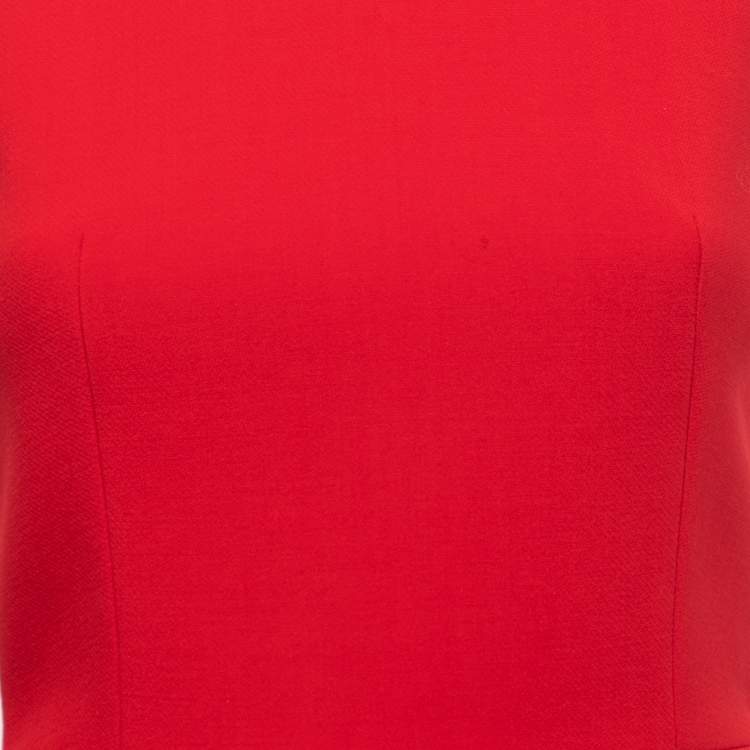 Pre Owned Alexander McQueen Red Wool Blend Sleeveless Mini Dress XS