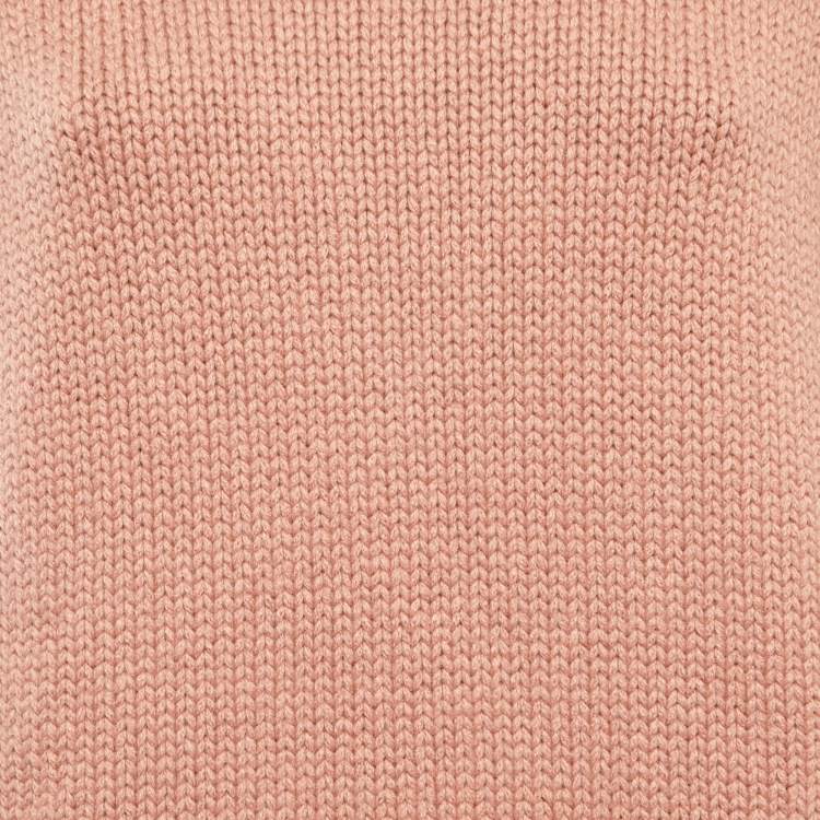 Pre Owned Alexander McQueen Dusty Pink Cashmere Cable Knit High Neck Sweater S