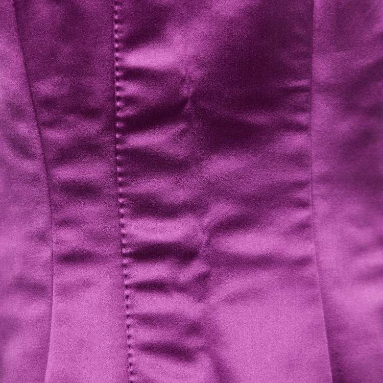 Pre Owned Alexander McQueen Purple Silk Sateen La Dame Bleue Mini Dress L