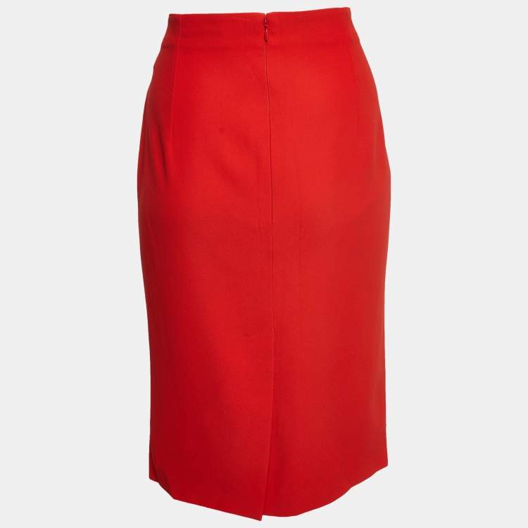 مملوكة مسبقًا Alexander McQueen Orange Crepe Pencil Skirt L