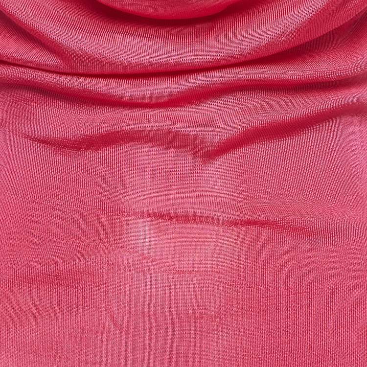 Pre Owned Alexander McQueen Pink Knit Twist Detail Sleeveless Midi Dress L