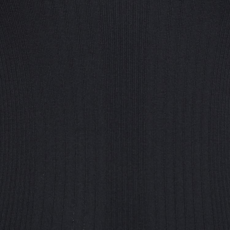 Pre Owned Alexander McQueen Black Wool Knit Visible Strap Mini Dress M