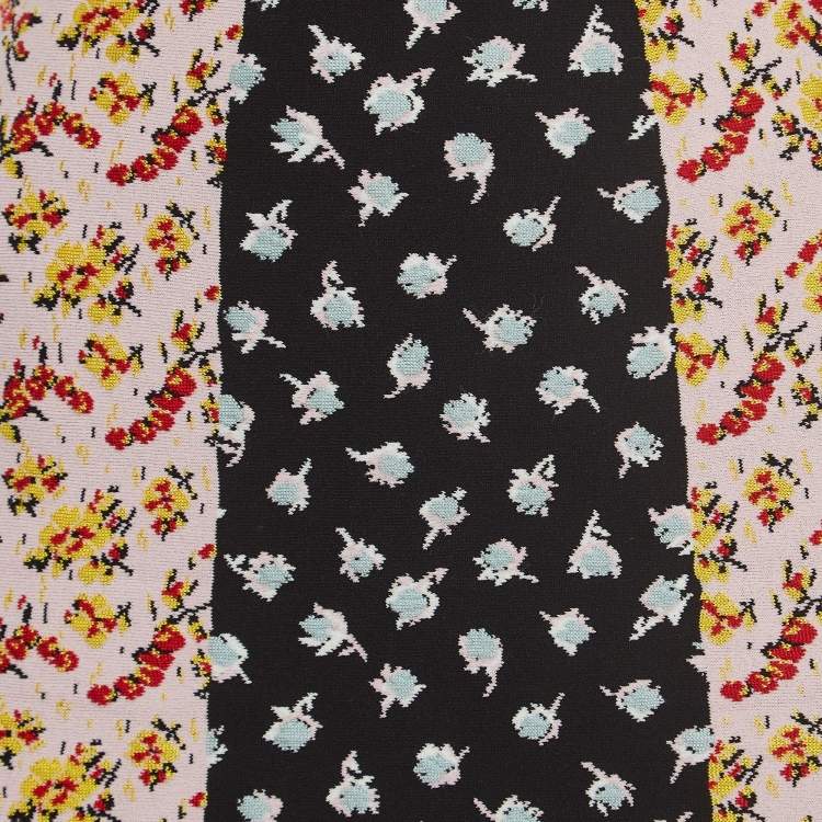 Pre Owned Alexander Mcqueen Multicolor Floral Intarsia Stretch Knit Mini Skirt XXS