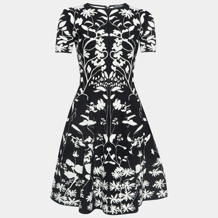 ワンピース MCQUEEN DRESSES BLACK/WHITE Alexander McQueen Black/White Jacquard Knit Short Dress S