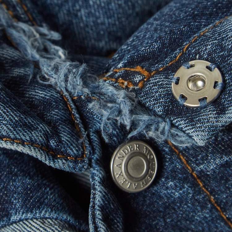 Pre Owned Alexander McQueen Blue Layered Denim Jacket M