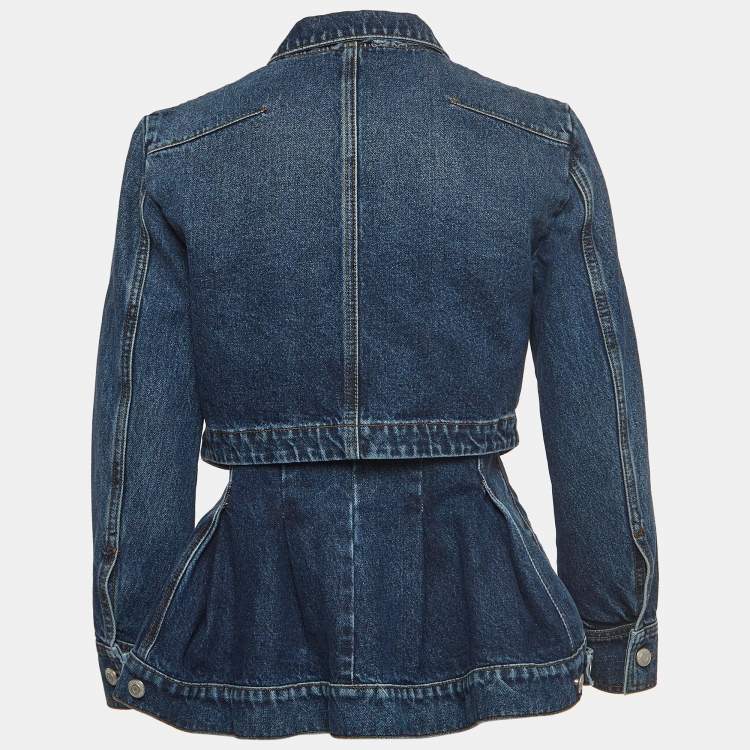 Pre Owned Alexander McQueen Blue Layered Denim Jacket M