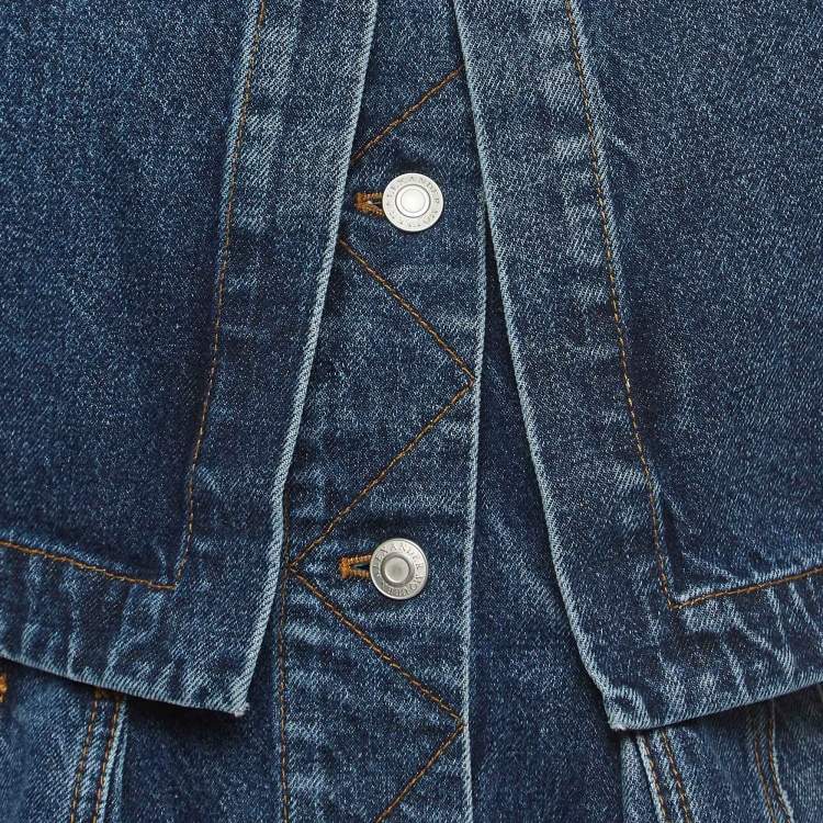 Pre Owned Alexander McQueen Blue Layered Denim Jacket M