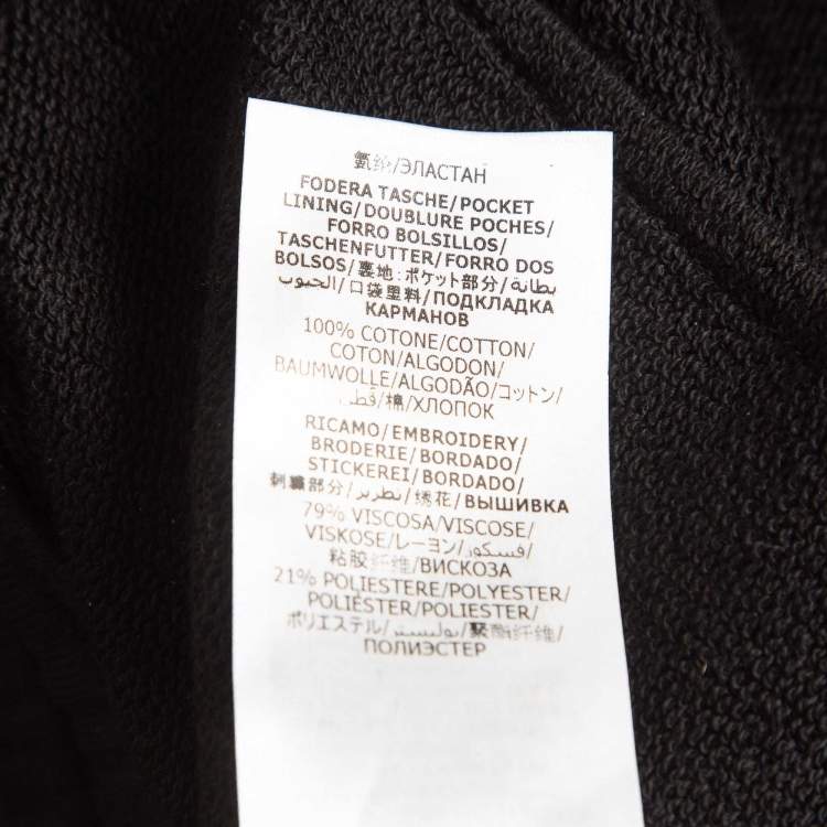 Pre Owned Alexander McQueen Black Logo Embroidered Cotton Knit Joggers XS