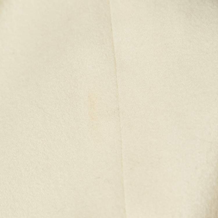 Pre Owned Alexander McQueen Cream Wool Zipper Pencil Skirt S