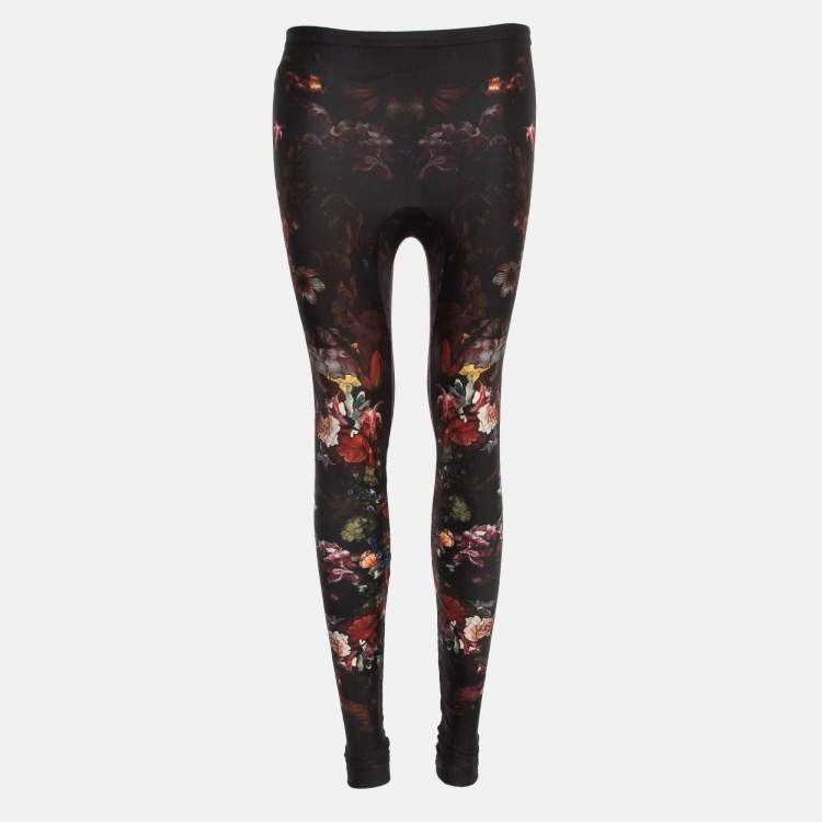 Pre Owned Alexander McQueen Multicolor Floral Printed Jersey Legging S