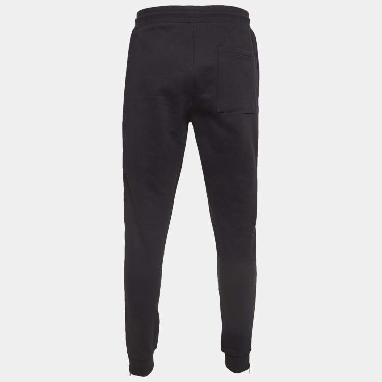 Pre Owned Alexander McQueen Black Heavy Knit Zipper Detail Joggers M