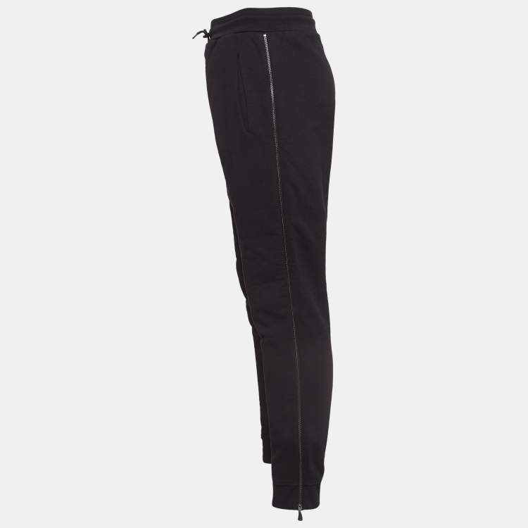 Pre Owned Alexander McQueen Black Heavy Knit Zipper Detail Joggers M