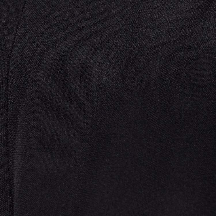 Pre Owned Alexander McQueen Black Leaf Crepe Flared Mini Dress M