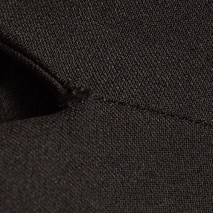 Pre Owned Alexander McQueen Black Leaf Crepe Flared Mini Dress M
