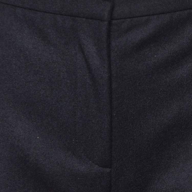 Pre Owned Alexander McQueen Black Wool Side Striped Flared Trouser M
