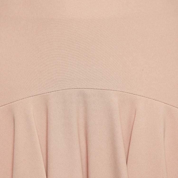 Pre Owned Alexander McQueen Beige Crepe Ruffle Mini Skirt M
