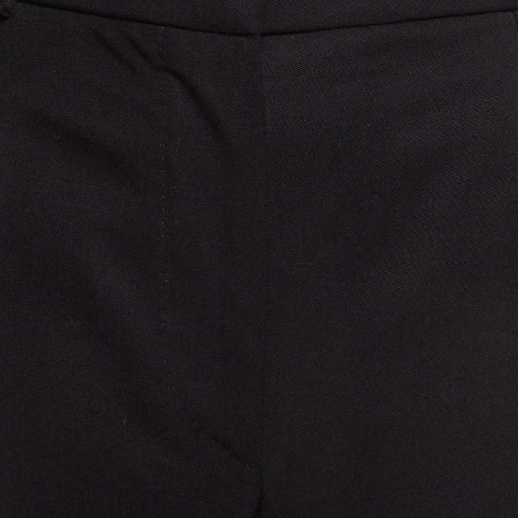 Pre Owned Alexander McQueen Black Wool Cropped Formal Trousers S