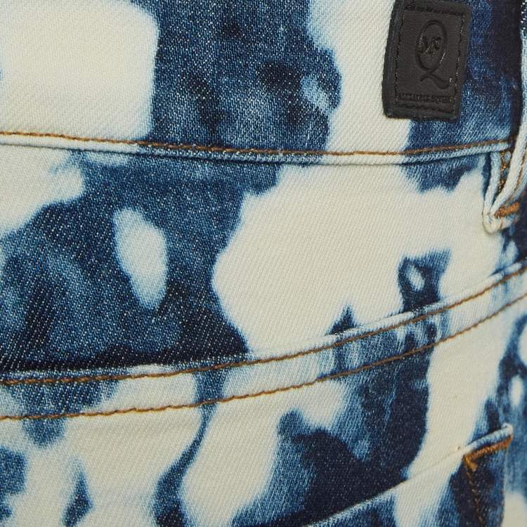 Pre Owned Alexander McQueen Blue Bleached Effect Denim Jeans S Waist 26"