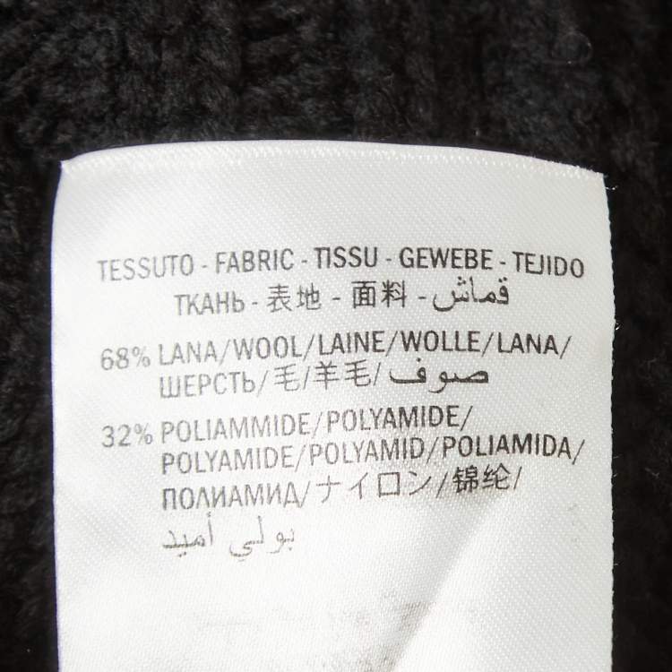 Pre Owned Alexander McQueen Black Patterned Wool Blend Buttoned Front Sweater L