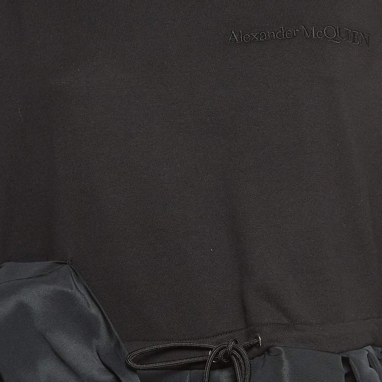 Pre Owned Alexander McQueen Black Cotton and Synthetic Flared Sweatshirt S